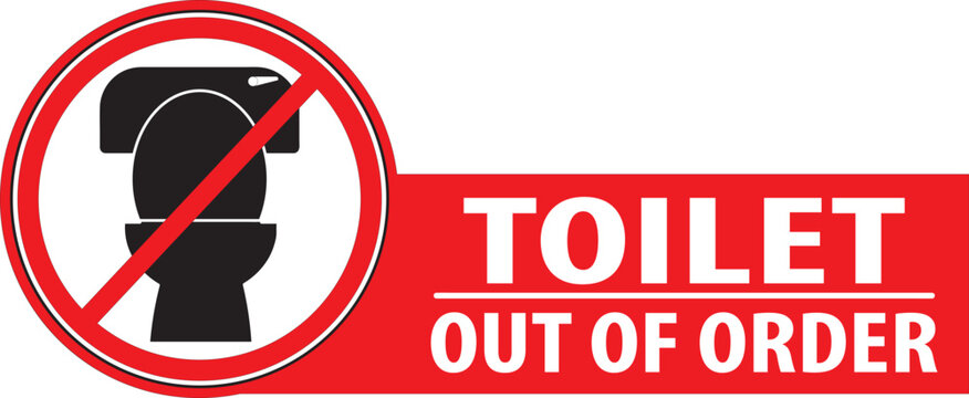 Toilet out of order notice vector.eps