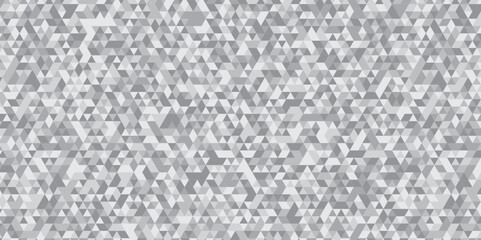 	
Abstract geometric black and gray background seamless mosaic and low polygon triangle texture wallpaper. Triangle shape retro wall grid pattern geometric ornament tile vector square element.
