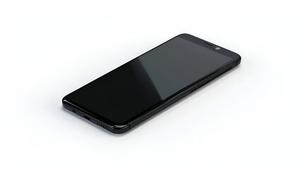 Black isolated smart phone,Black Smartphone With Broken Screen on White Background,black telephone isolated on a white background. View from above,New realistic mobile phone over white background



