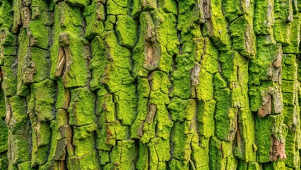 Close-up of green bark texture with unique pattern and color variation, green, bark, texture, close-up, natural, background, pattern