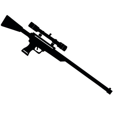 recommend clip art: Black-only military weapon, silhouette Sniper rifle gun
                    