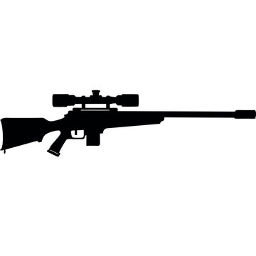 recommend clip art: Black-only military weapon, silhouette Sniper rifle gun
                    