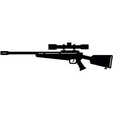 recommend clip art: Black-only military weapon, silhouette Sniper rifle gun
                    