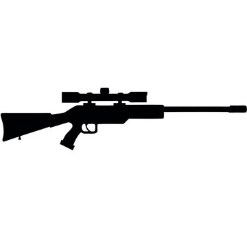 recommend clip art: Black-only military weapon, silhouette Sniper rifle gun
                    
