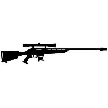 recommend clip art: Black-only military weapon, silhouette Sniper rifle gun
                    