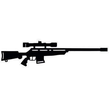 recommend clip art: Black-only military weapon, silhouette Sniper rifle gun
                    