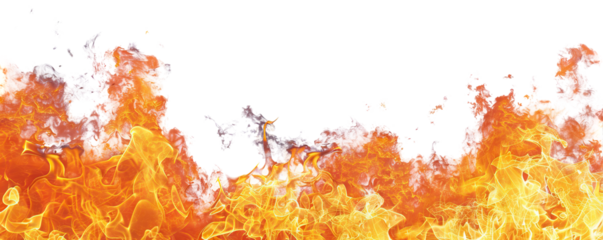 Bright and dynamic fire flames, cut out