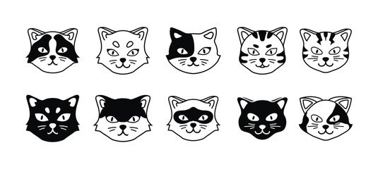 Cat Face Vector Set