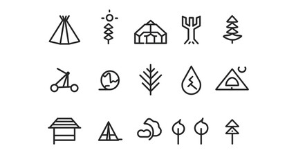 Collection of basic linear symbols of varied kinds and scales