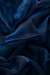 Obraz premium Flowing Blue Fabric Texture Background Elegant Drapery and Soft Abstract Waves for Art and Design