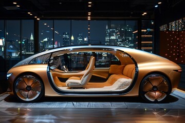Fototapeta premium futuristic electric car of the future, technology concept