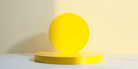 Minimalist Yellow Abstract Geometric Shapes on Light Background