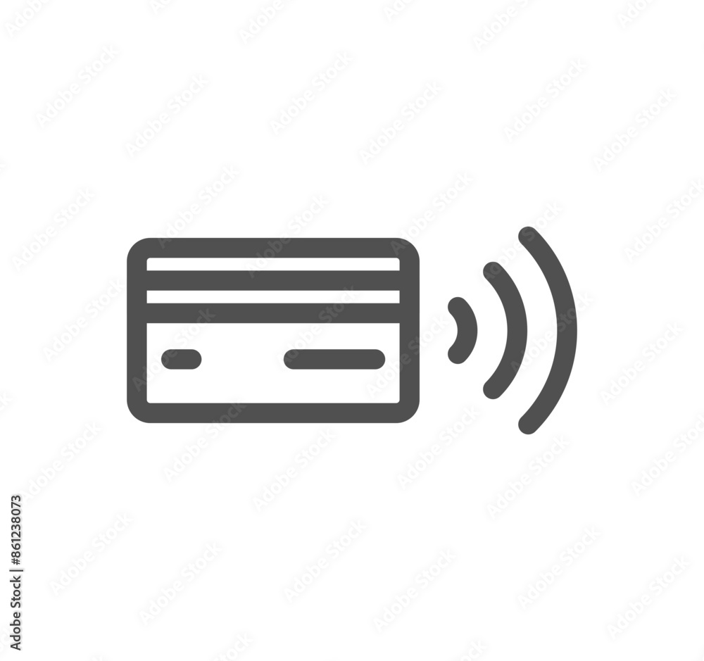 Poster payment method related icon outline and linear vector.