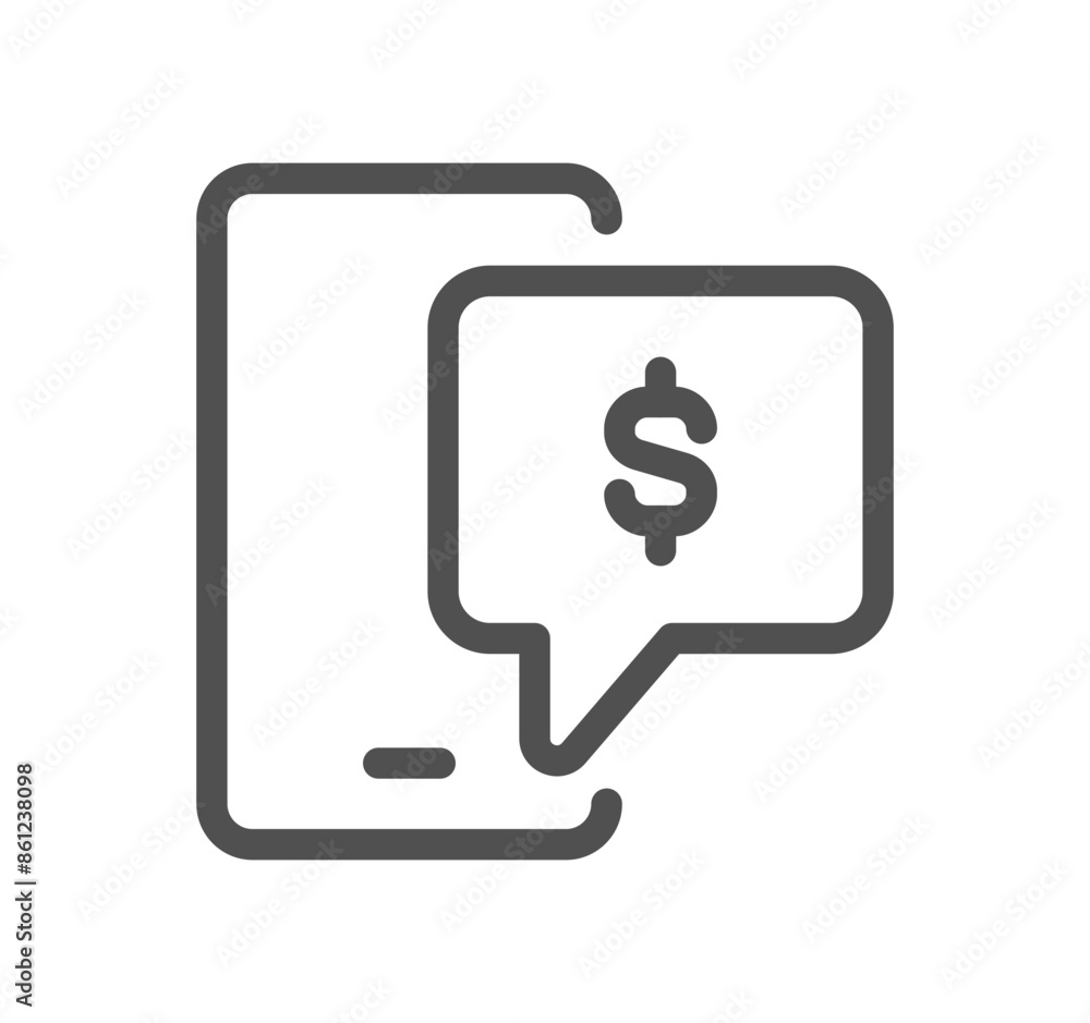 Poster payment method related icon outline and linear vector.