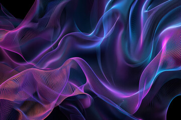 Obraz premium Colorful Abstract Flowing Lines Neon Wave, Digital Art, Glowing Light, Modern Design