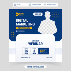Digital Marketing Course Social Media Post Template Webinar Online