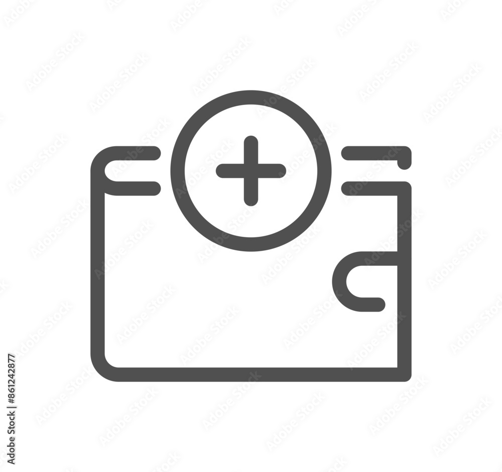 Poster payment method related icon outline and linear vector.