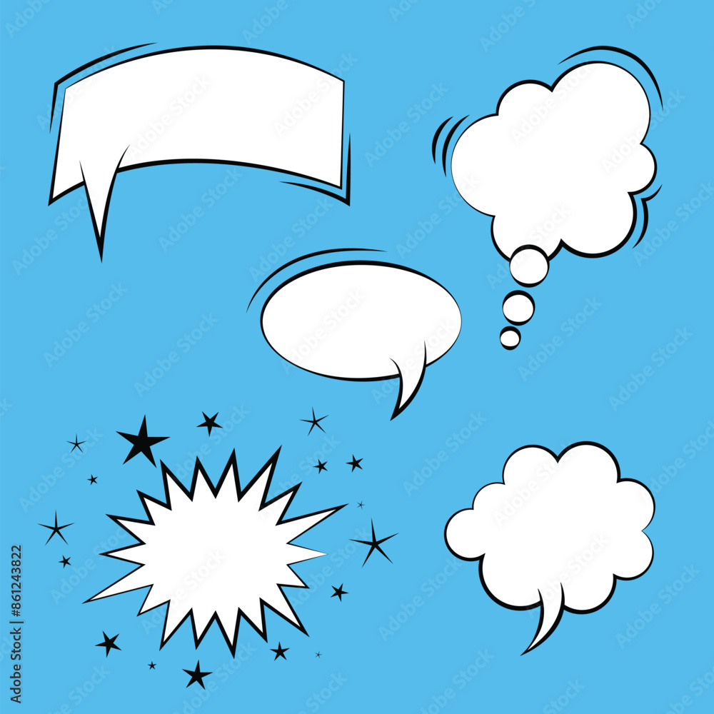 Poster collection of empty speech bubbles. text, thought, talk, message, dialogue. empty bubbles. vector il