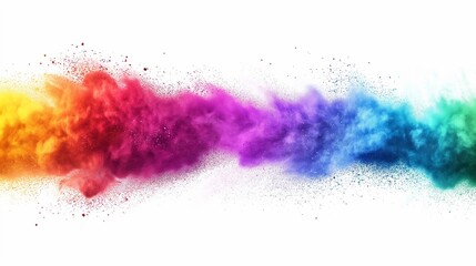 Explosion of colorful rainbow Holi paint powder