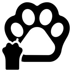 Paw print icon with glyph style. Suitable for website design, logo, app and UI. Based on the size of the icon in general, so it can be reduced.