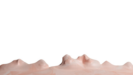 Melted Wall of Cream with Peach colors pattern on a white background