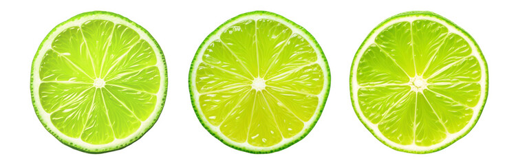 Slices of lime png cut out element set