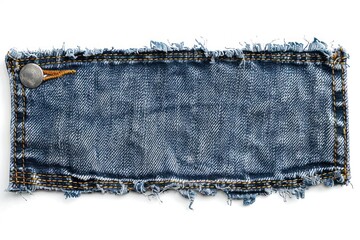 Denim patch, the patch label on a white background