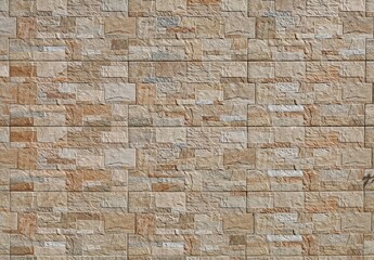 Brown and gray stoneware paneling wall with rock effect. External wall covering. Background and texture.
