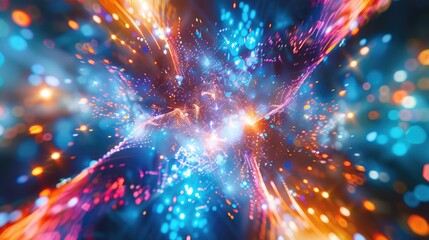 Economic boom concept, abstract fireworks representing market growth