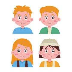 Character element cute people graphic colorful avata set