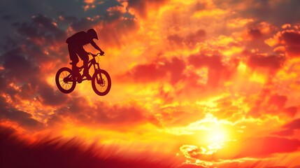 Obraz premium Person biking mid-air