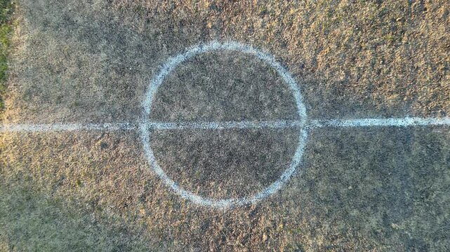 Football Feild Center Zoom out 4k UHD