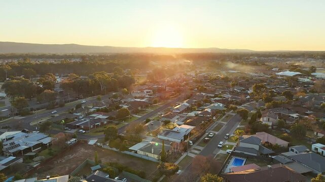 Sunset during a Wangaratta Winters day