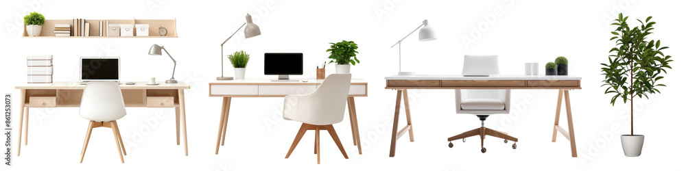 Canvas Prints office furniture png element set on transparent background