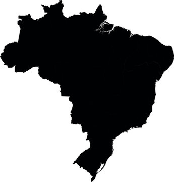 Vector silhouette map of brazil