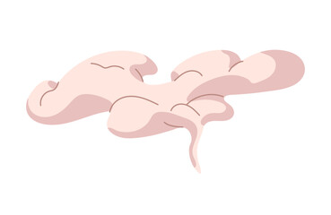 Comic trace of cigarette clouds. Abstract stream of smoke puff. Flow of fume with twisted, curved shape flies in the air. Vapor, steam silhouette. Flat isolated vector illustration on white background