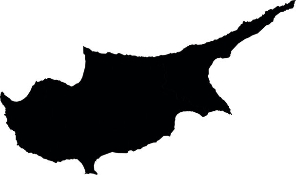 Vector silhouette map of cyprus