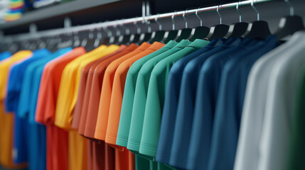 'customizable school sportswear display, options for names and numbers on jerseys, store setting' 