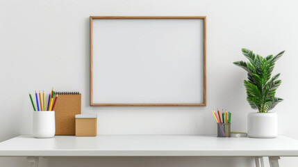 Obraz premium 'homework station with a whiteboard, corkboard, and shelves, organized with school supplies' 