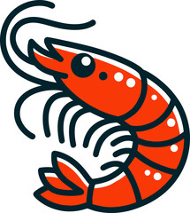 Shrimp seafood cartoon vector illustration