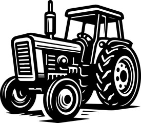 Tractor Silhouette Sketch Illustration