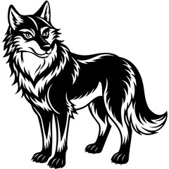 Obraz premium vector illustration of wolf