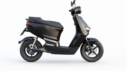Obraz premium Black modern electric scooter isolated on white background