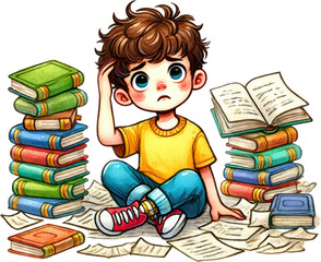 Watercolor Back to School Clipart PNG with playful designs of school supplies, perfect for enhancing kid's learning experiences and classroom activities. Ideal for teachers and students educational.