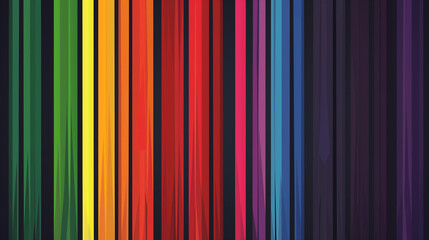 Obraz premium A vertical rainbow stripe on a black background, represents the pride flag of an AI company's brand and identity. The colors represent diversity in technology and creativity. It is used as branding 