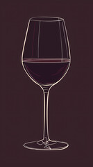Minimalistic illustration of wine glass