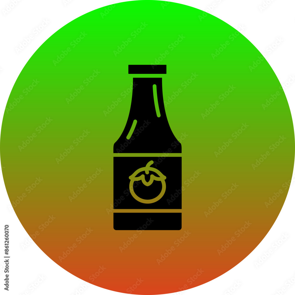 Sticker ketchup bottle icon