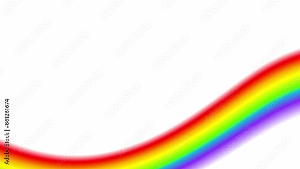 Poster rainbow stripe, colorful ribbon wave abstract blurred background animation
