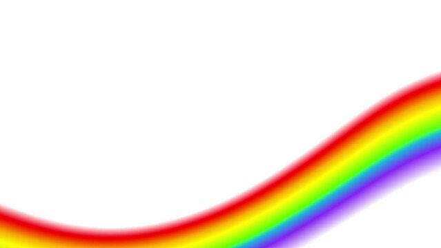 Rainbow stripe, colorful ribbon wave abstract blurred background animation