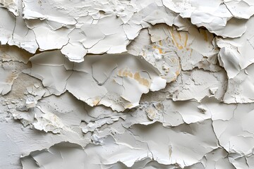 Close-up of white peeling paint on wall